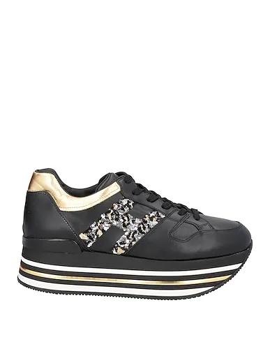 Black Leather Sneakers