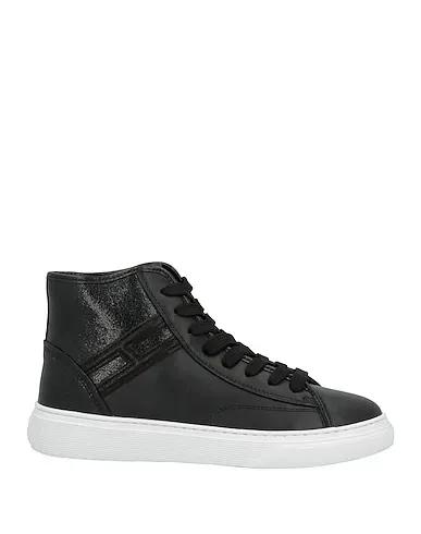 Black Leather Sneakers