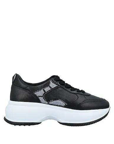 Black Leather Sneakers