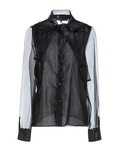 Black Organza Shirts & blouses with bow