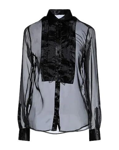 Black Organza Solid color shirts & blouses