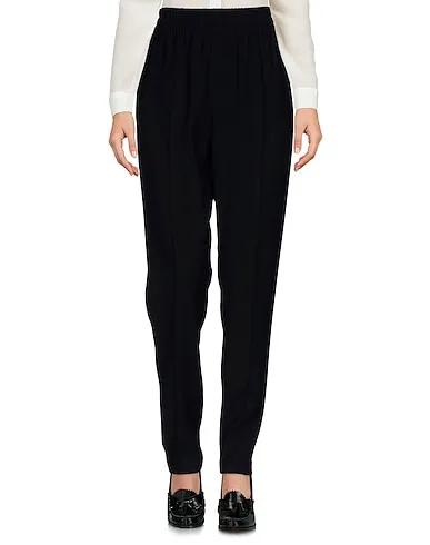 Black Plain weave Casual pants