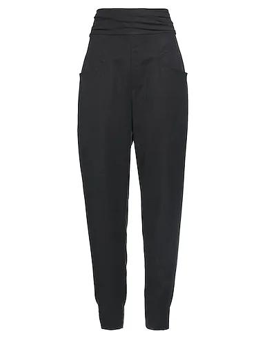 Black Plain weave Casual pants