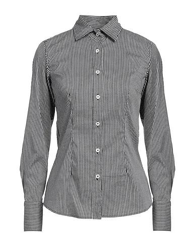 Black Plain weave Checked shirt