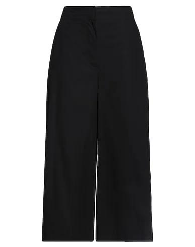 Black Plain weave Cropped pants & culottes
