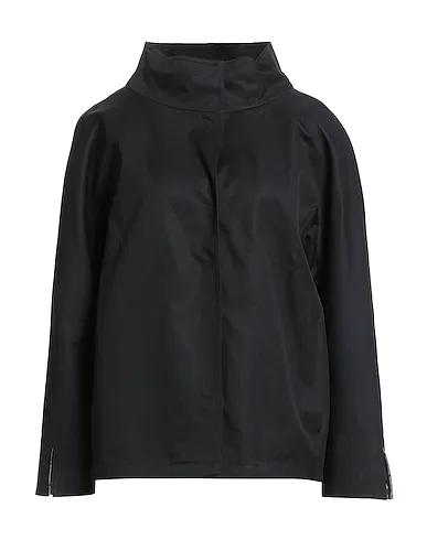 Black Plain weave Full-length jacket