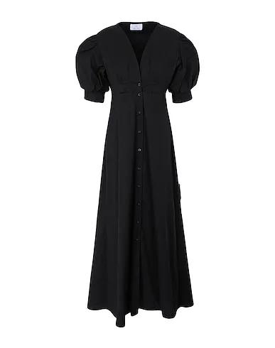 Black Plain weave Long dress