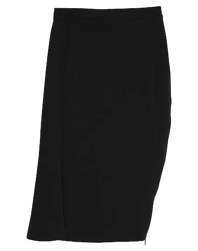 Black Plain weave Midi skirt