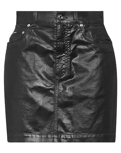Black Plain weave Mini skirt