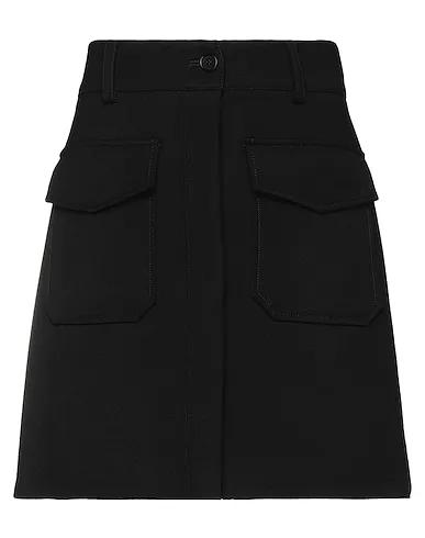 Black Plain weave Mini skirt