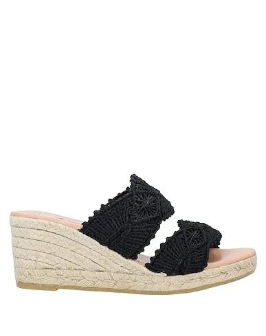 Black Plain weave Sandals