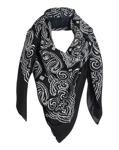 Black Plain weave Scarves and foulards
