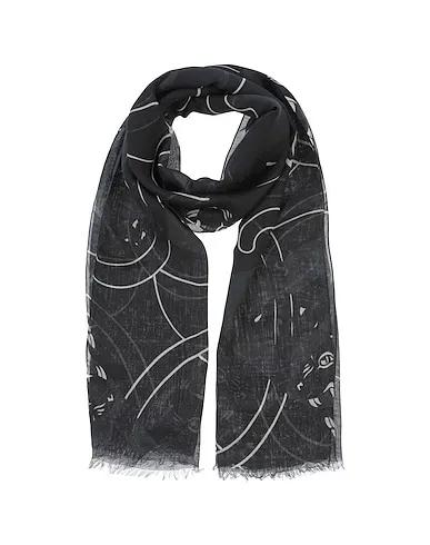 Black Plain weave Scarves and foulards