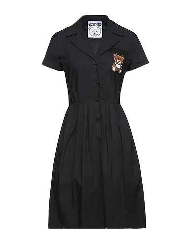 Black Plain weave Shirt dress