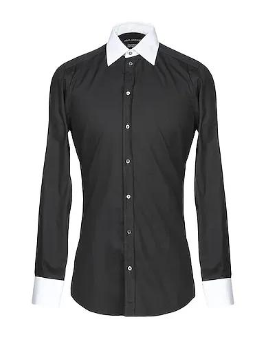 Black Plain weave Solid color shirt