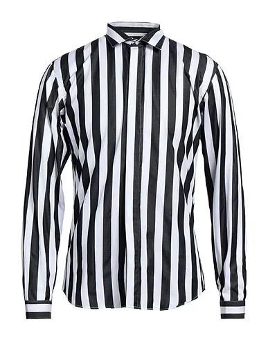 Black Plain weave Striped shirt