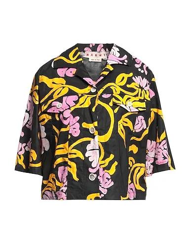 Black Poplin Floral shirts & blouses