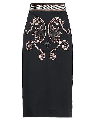 Black Poplin Midi skirt