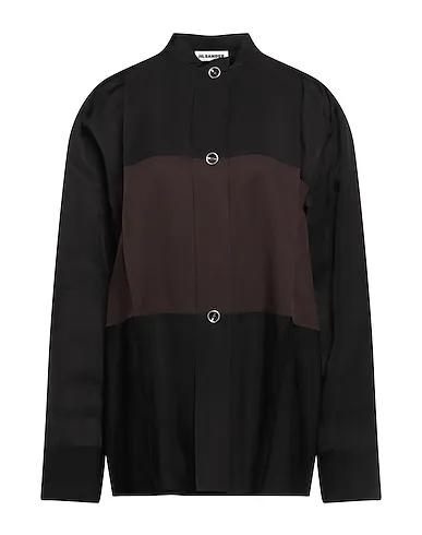 Black Poplin Patterned shirts & blouses