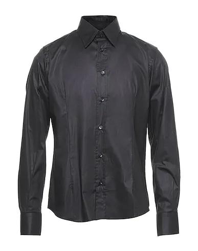 Black Poplin Solid color shirt