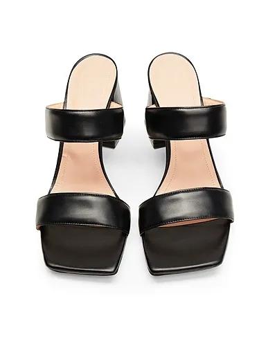 Black Sandals DOUBLED STRAP HELLED MULES
