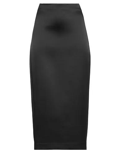 Black Satin Midi skirt