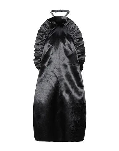 Black Satin Pleated dress