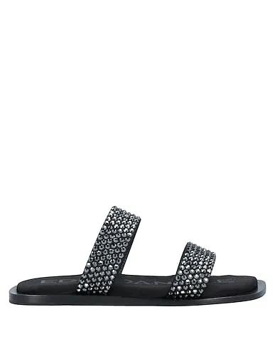 Black Satin Sandals