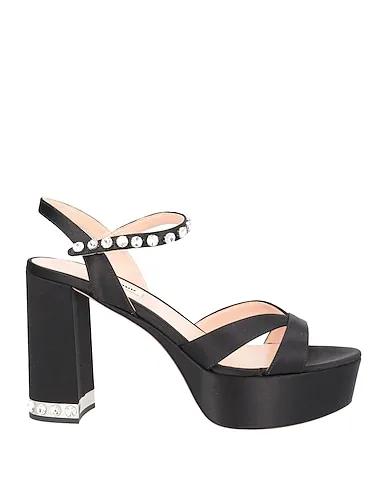 Black Satin Sandals