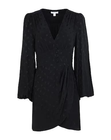 Black Satin Short dress BLACK PLUNGE MINI DRESS
