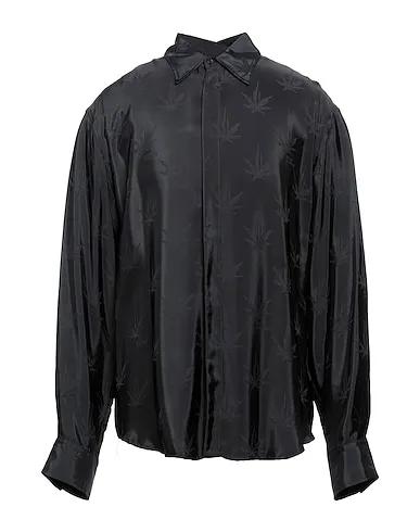 Black Satin Solid color shirt