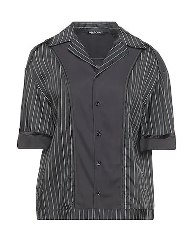 Black Satin Striped shirt