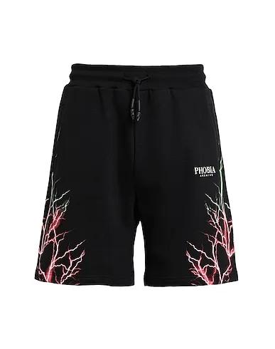 Black Shorts & Bermuda BLACK SHORTS WITH RED AND GREEN LIGHTNING
