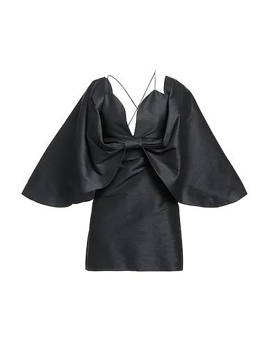 Black Silk shantung Short dress