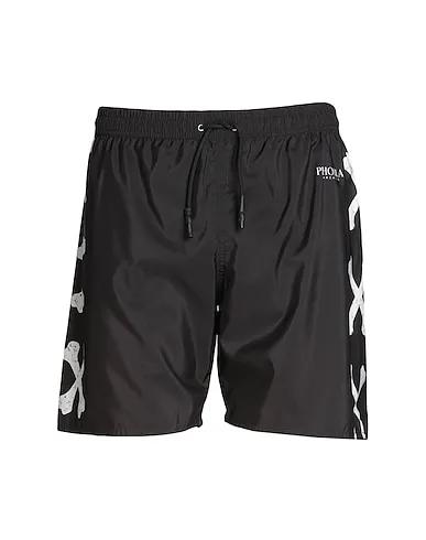 Black Swim shorts BLACK SWIMWEAR WITH WHITE CROSS BONES
