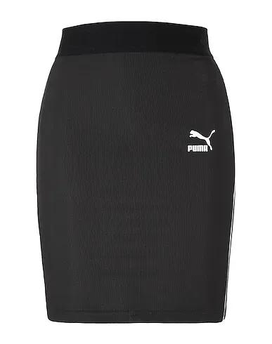 Black Synthetic fabric Midi skirt Classics Rib Skirt  
