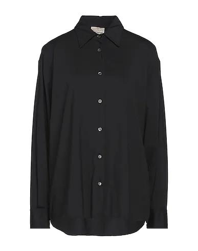 Black Synthetic fabric Solid color shirts & blouses