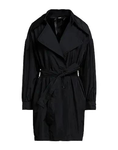 Black Techno fabric Double breasted pea coat