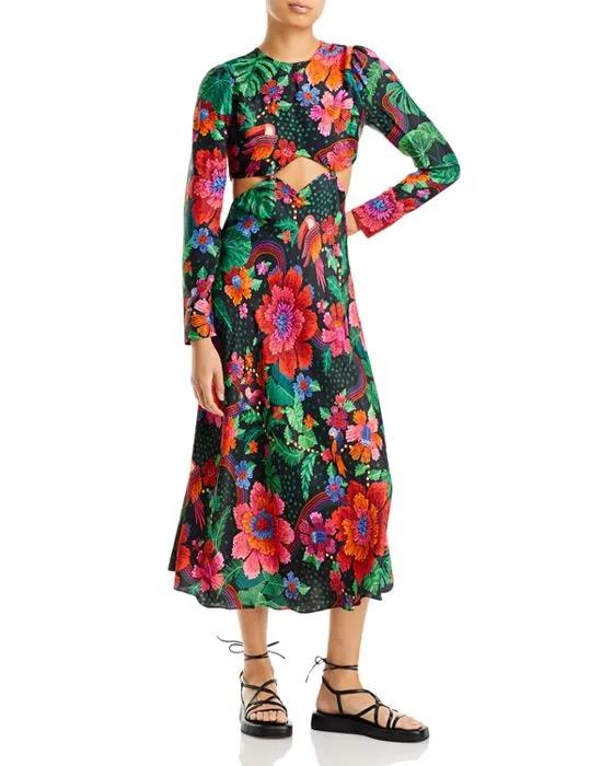Blooming Garden Cutout Midi Dress