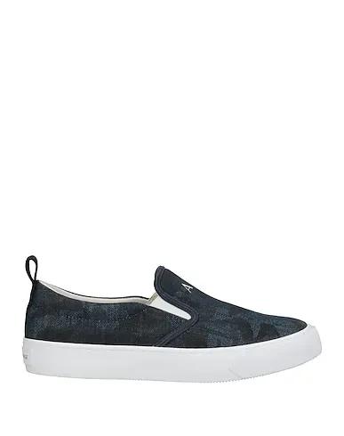 Blue Cotton twill Sneakers