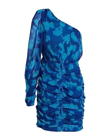 Blue Crêpe One-shoulder dress