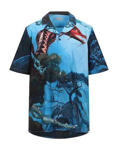 Blue Crêpe Patterned shirt