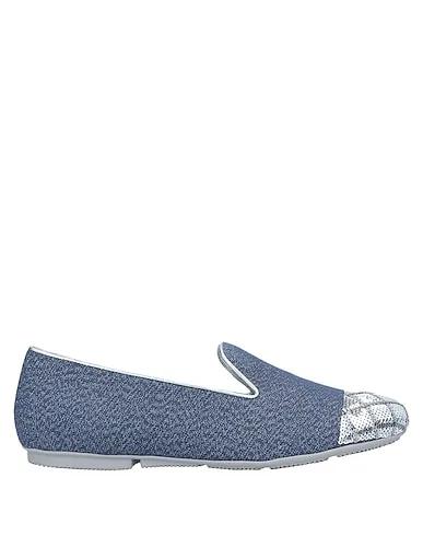 Blue Gabardine Loafers