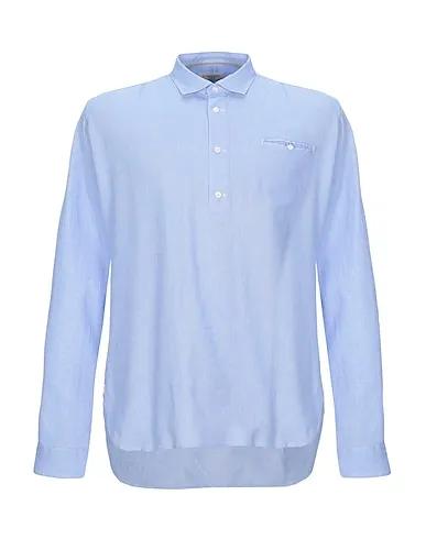 Blue Jacquard Solid color shirt