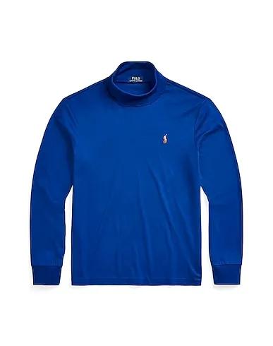 Blue Jersey T-shirt SOFT COTTON TURTLENECK

