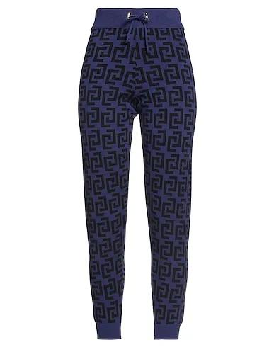 Blue Knitted Casual pants