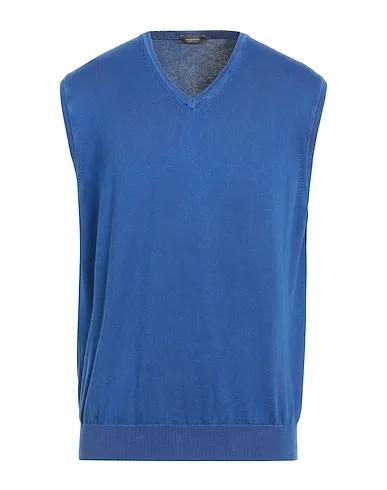 Blue Knitted Sleeveless sweater