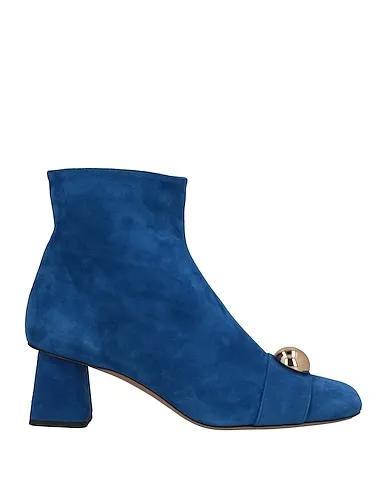 Blue Leather Ankle boot