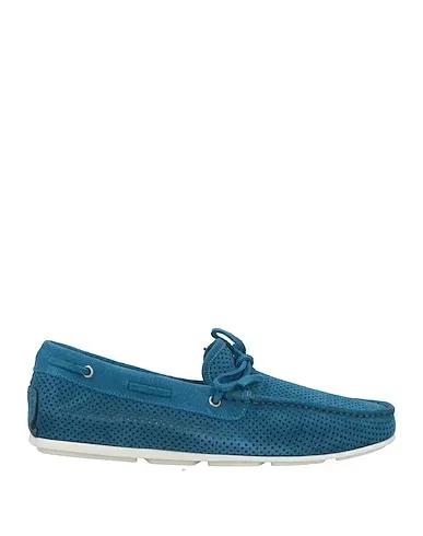 Blue Leather Loafers