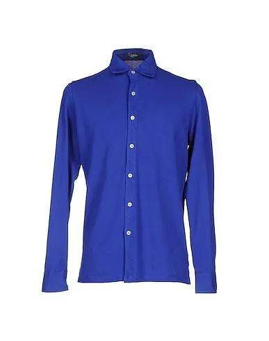 Blue Piqué Solid color shirt